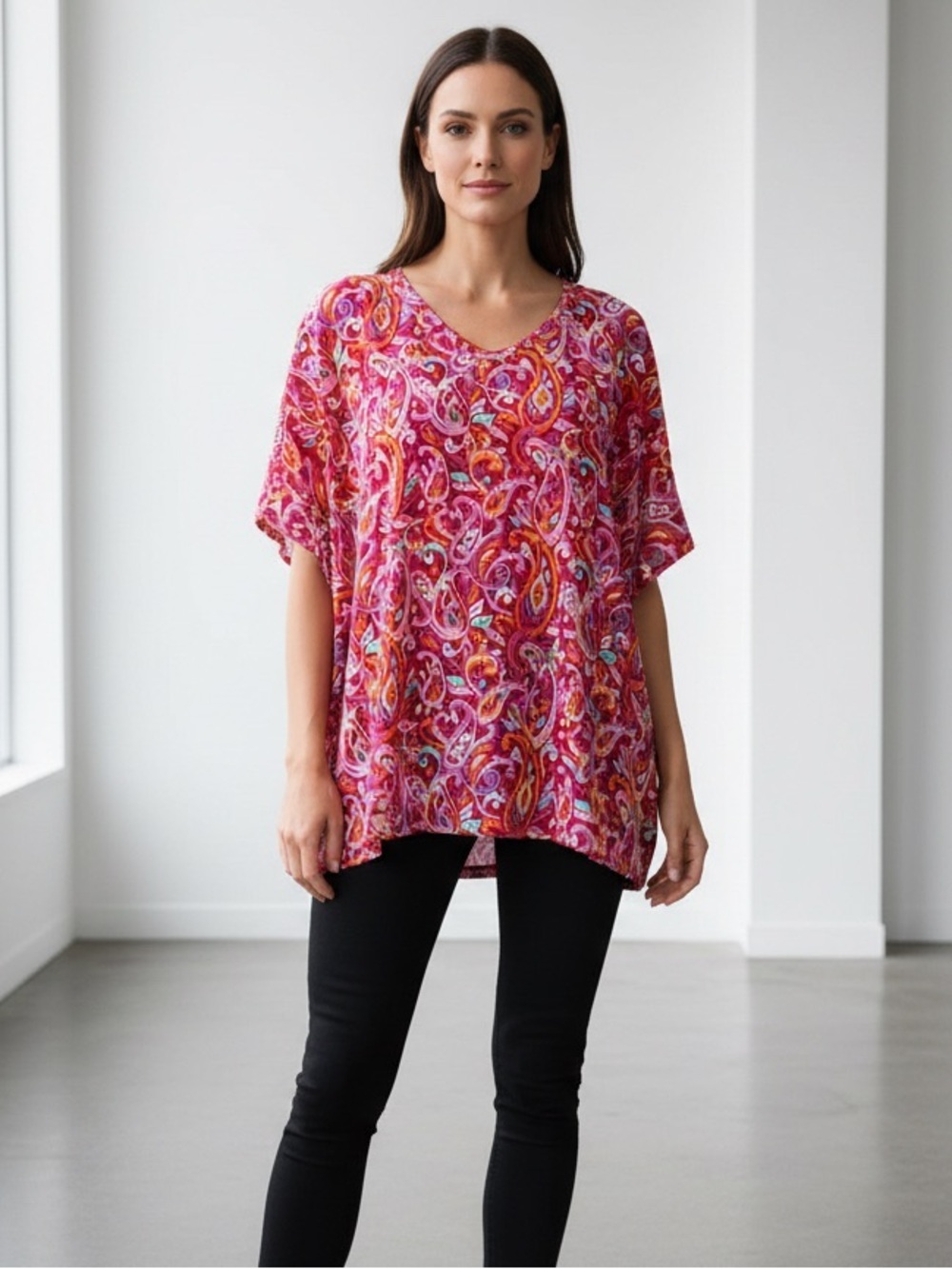 Dear Scarlett Oversized Colorful & Comfortable Paisley Women's Blouse